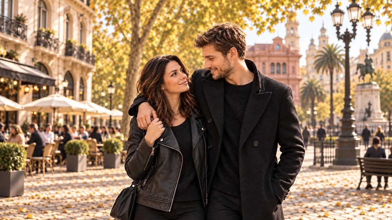 Argentine woman dating - romantic couple in South America
