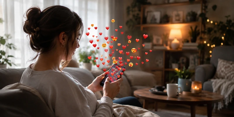 Love bombing example in online dating chat - a common red flag