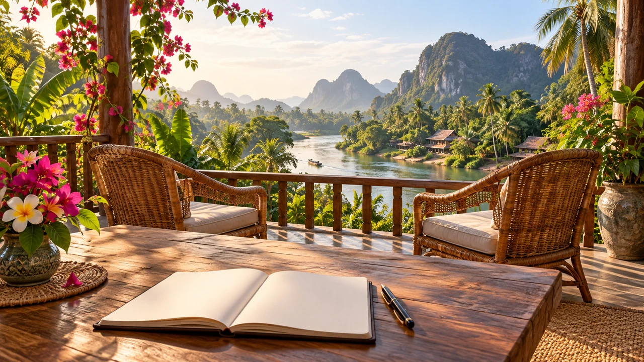 Quiet tropical meeting setting for discussing language and dating expectations