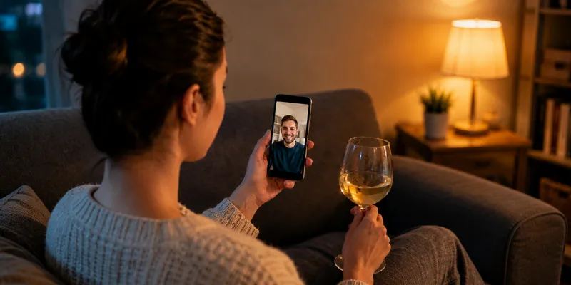 Dutch men using video chat before first trip