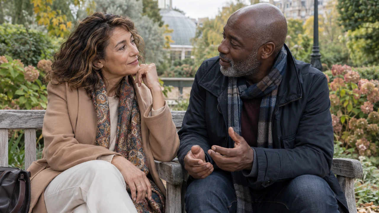 Couple over 50 discussing serious relationship intentions and exclusivity