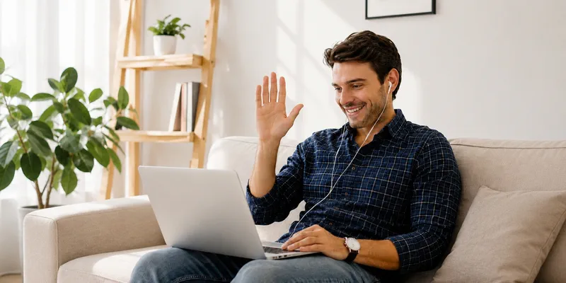 Finnish men using video chat in international dating