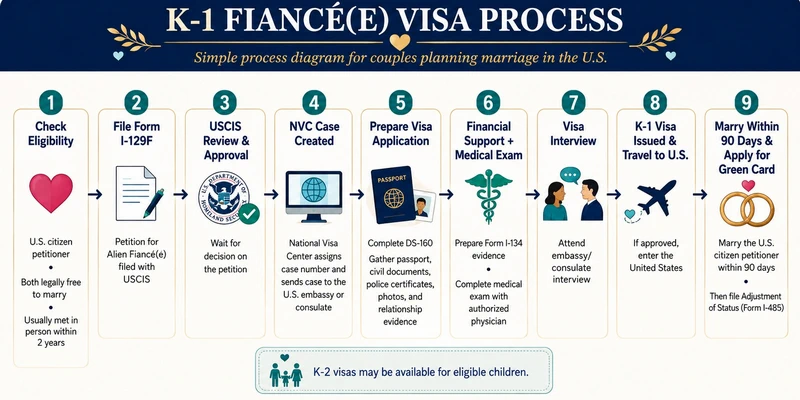 K-1 fiance visa process: I-129F petition, consular processing, 90-day marriage deadline