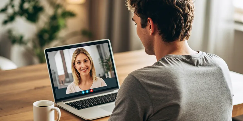 Video chat in a long-distance relationship for Australian men