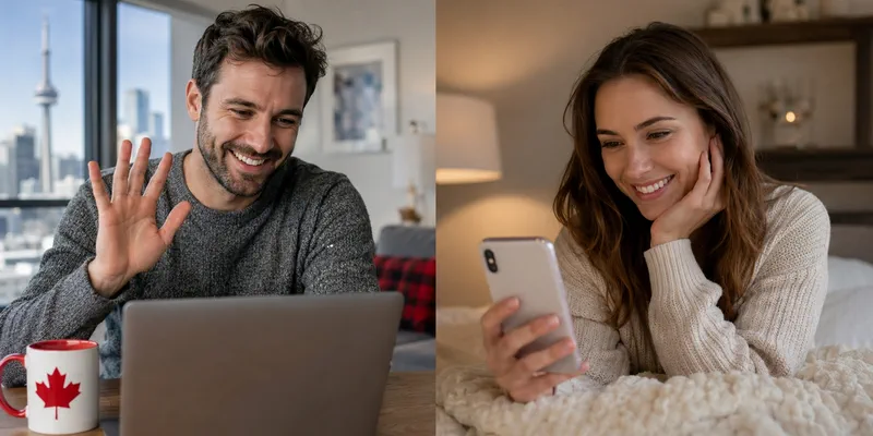 Video chat routine for Canadian men in long-distance relationships
