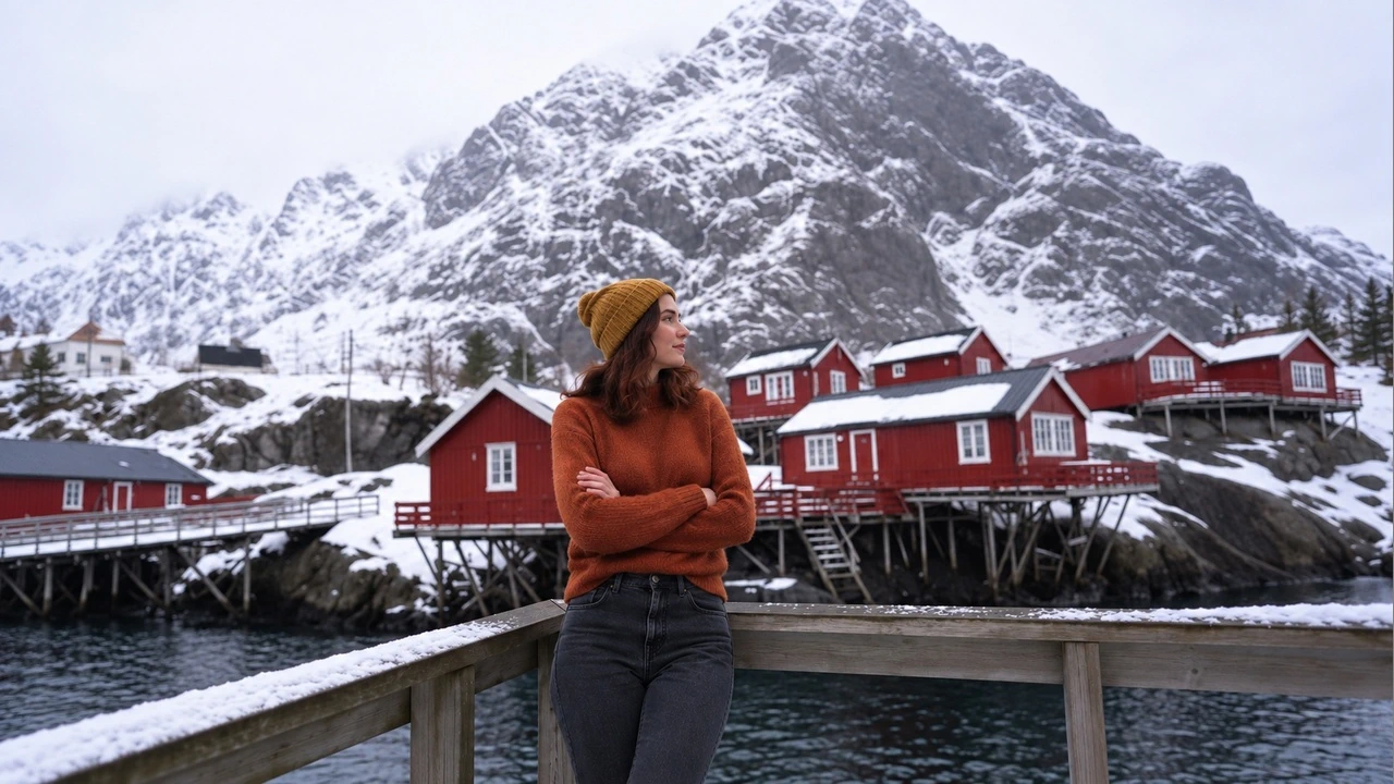 Norwegian woman in practical minimalist Scandinavian fashion style