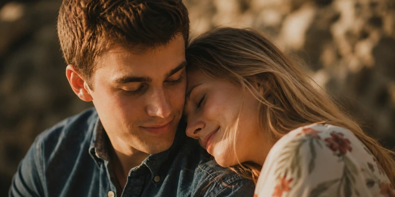 Two people building a genuine emotional connection after healing from a breakup