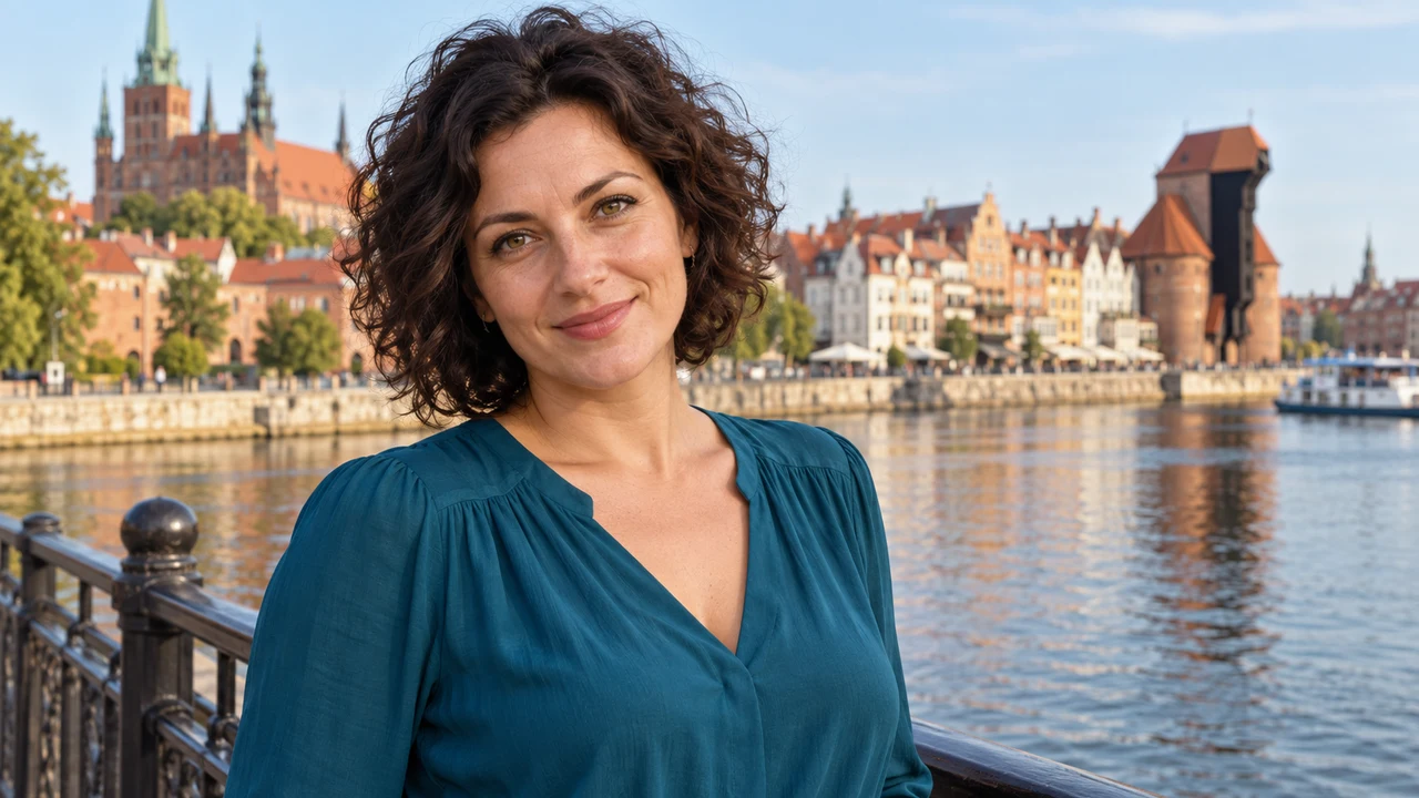 Woman by a Polish riverside illustrating Slavic dating for Danish men