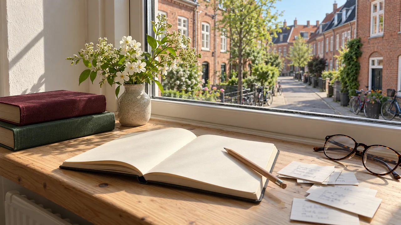 Learning a Slavic partner's language with books and vocabulary notes in a Danish home