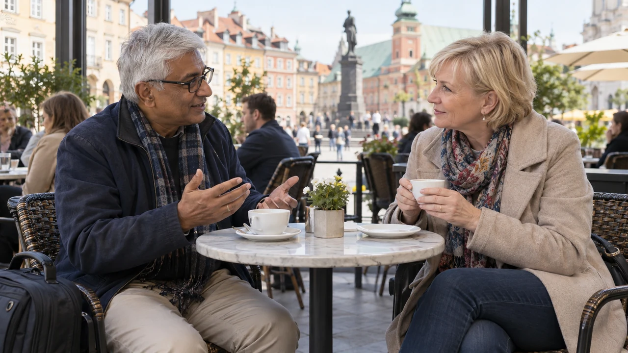 Safe public first meeting with an online partner after international travel