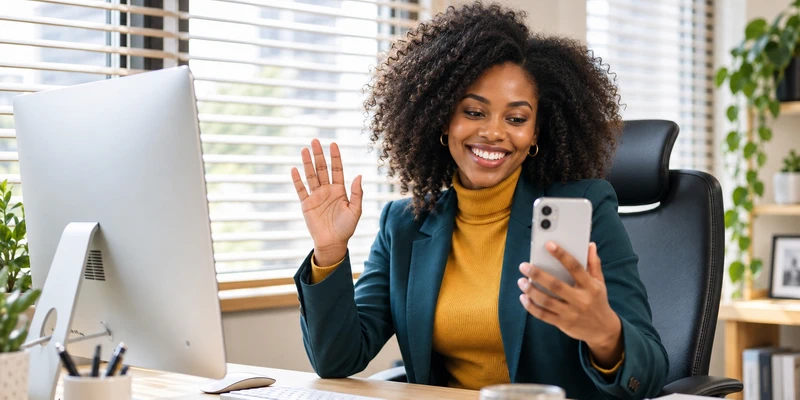 First video call between an American man and a Latin woman