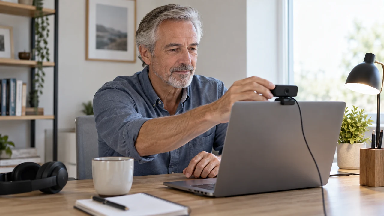 Video dating confidence for men over 50 during an online call