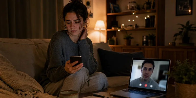 Why she avoids video chat in online dating