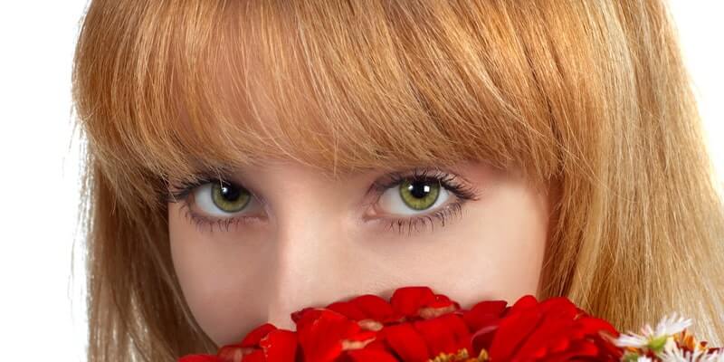 Blond girl green eyes