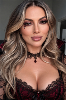 Jolie fille victoria de munchen avec Chatain clairs cheveux, âge 36